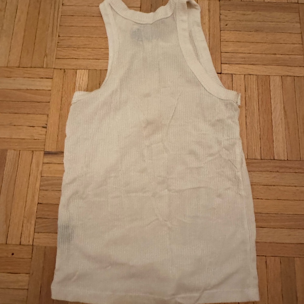 WSLY White Ribbed Tank Top - Picture 2 of 3